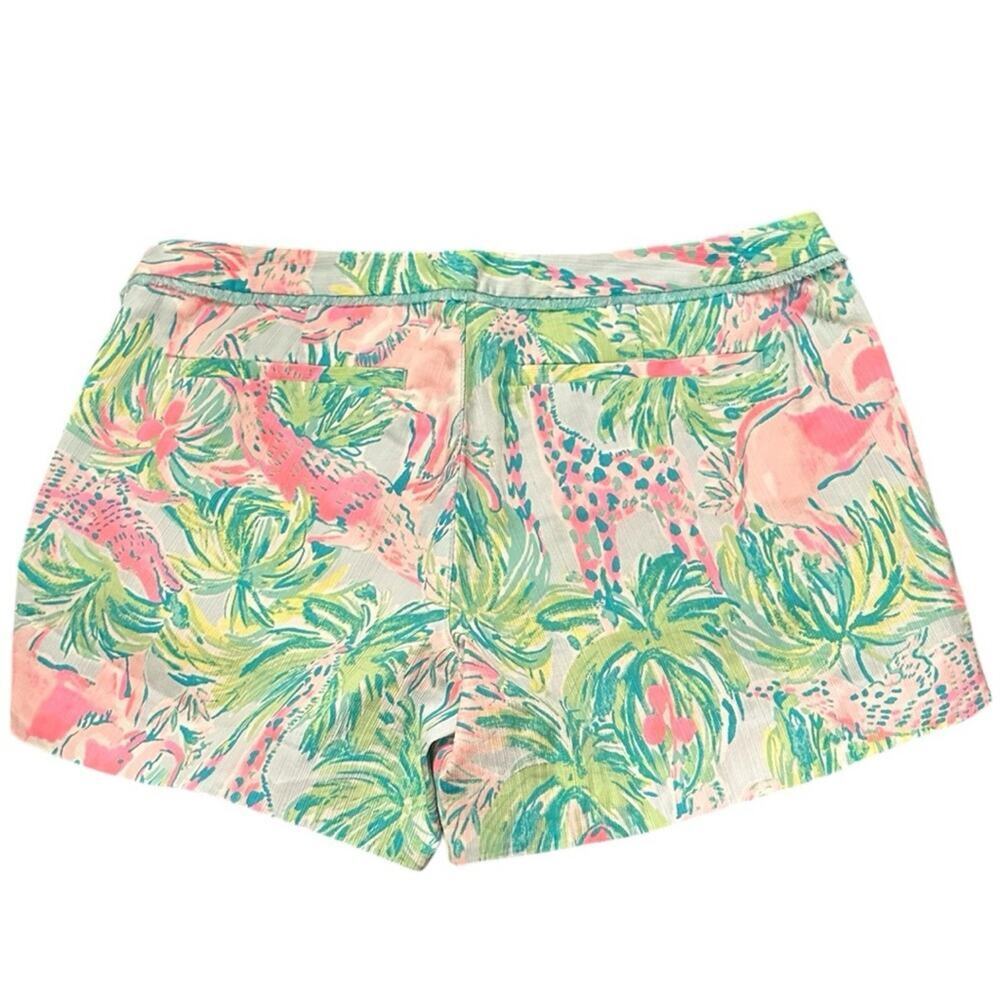 NWT Lilly Pulitzer Adie Short Seasalt Blue On Parade Jungle Zoo Animals Size 0 - Picture 7 of 7